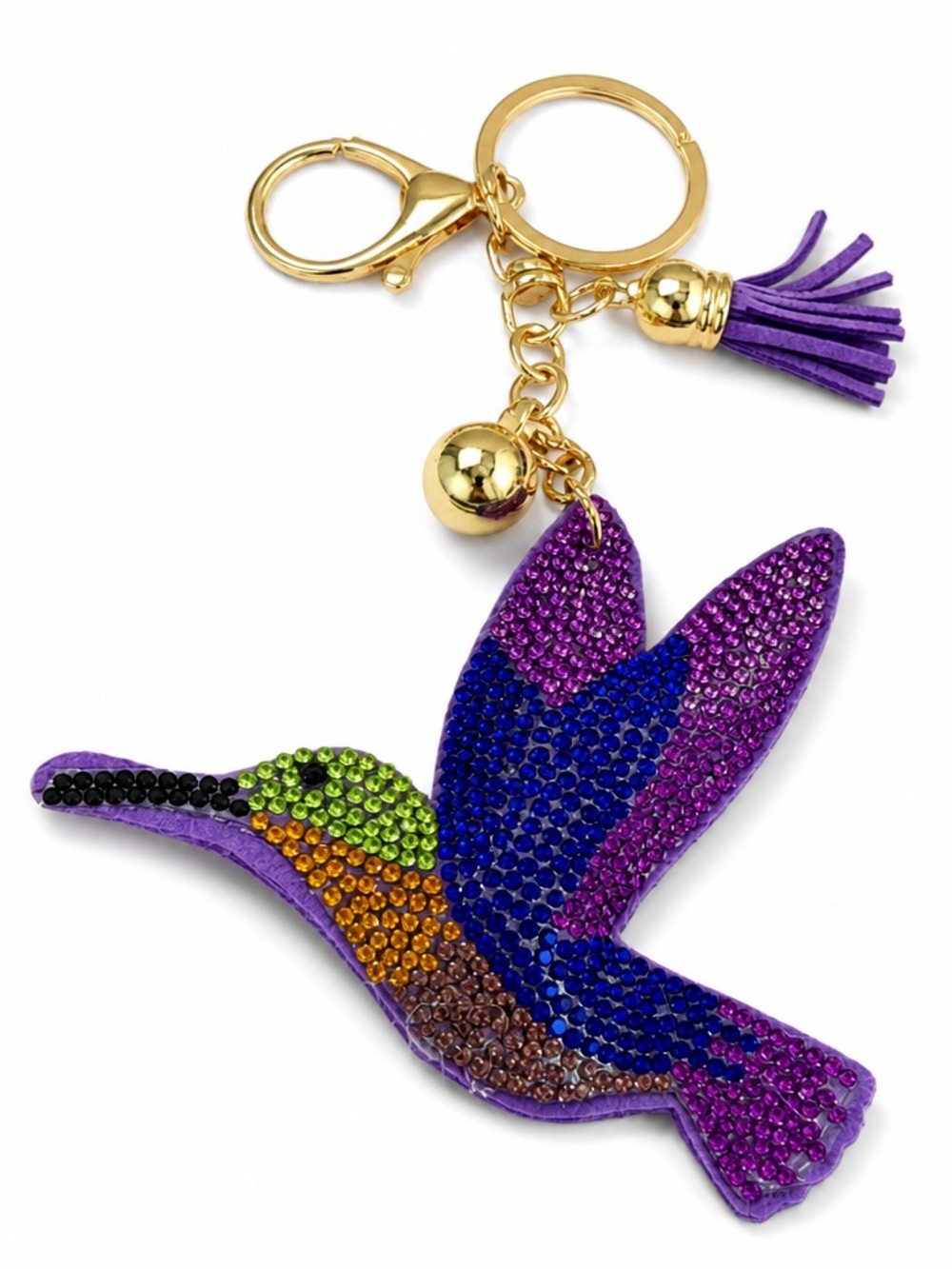 Rhinestone Hummingbird Keyring bag backpack charm